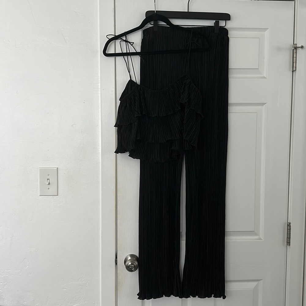 Shein Ruffle Crop Top and Pant Set